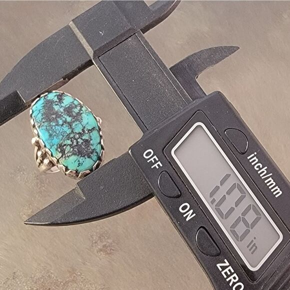 Zuni Bernadette Eustuce Large Blue Turquoise Ring - Picture 8 of 8